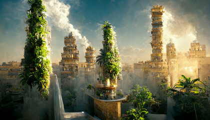 hanging gardens of Babylon artistic rendition