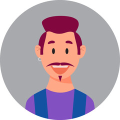 Avatar icon, guy flat style. Vector graphics eps 10.