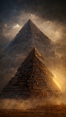 pyramids of giza artistic rendition