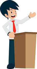 Salary Man Business Isolated Person People Cartoon Character Flat illustration Png #9