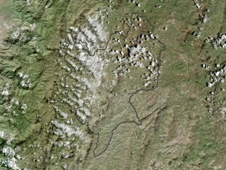 Mwaro, Burundi. High-res satellite. No legend