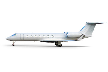 Modern corporate business jet isolated on transparent background