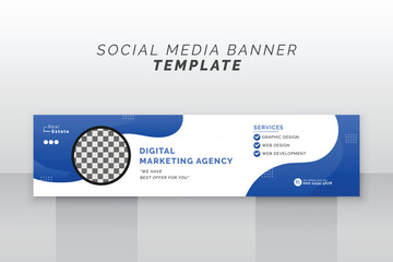 Corporate marketing agency organic rounded shape social media linkedin web banner cover design.