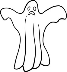 simplicity halloween ghost freehand drawing flat design.