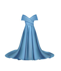 Blue woman dress. vector illustration