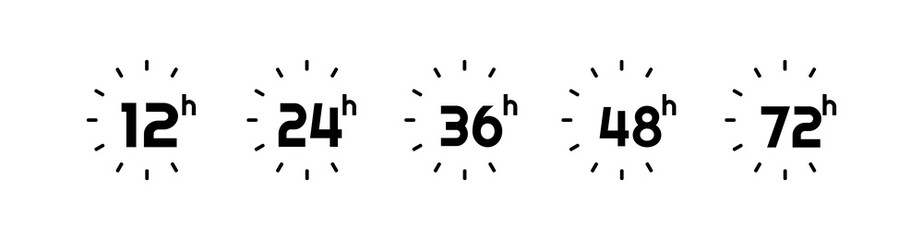 hours clock arrow on white background	