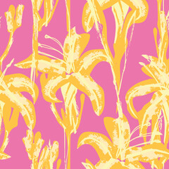 Floral Brush strokes Seamless Pattern Design