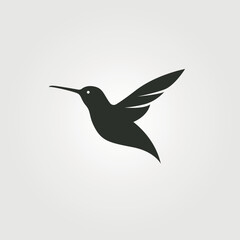 flying hummingbird vector symbol illustration logo design, silhouette bird logo design