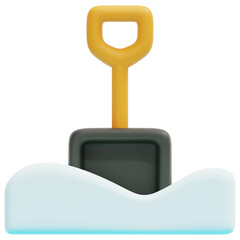 shovel 3d render icon illustration