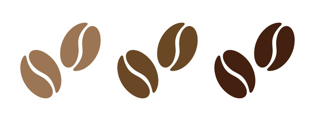 Isolated Coffee Beans Set. Flat Vector Illustration.