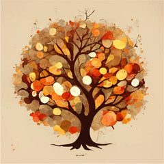 Hand Drawn Autumn Fall Tree