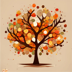 Hand Drawn Autumn Fall Tree