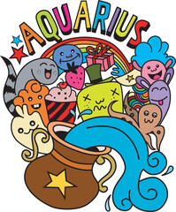 Aquarius doodle is suitable for screen printing on your shirt