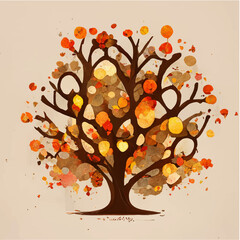 Hand Drawn Autumn Fall Tree