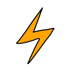 Doodle lightning flash icon