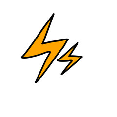 Doodle lightning flash icon