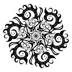 Regularly drawn black lines with different patterns