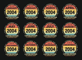 The Real Legends Are Born In 2004 Birthday Quotes Bundle, Birthday gifts for women or men, Vintage birthday shirts for wives or husbands, anniversary T-shirts for sisters or brother
