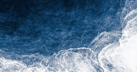 Fototapeta na wymiar Abstract blue and white paint background with brush stroke and grunge texture vintage style in concept winter, ocean, sky.