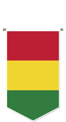 Fototapeta premium Bolivia flag in soccer pennant, various shape.