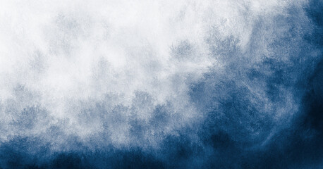 Obraz premium Abstract blue and white paint background with brush stroke and grunge texture vintage style in concept winter, ocean, sky.