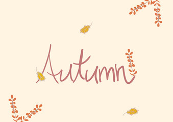 autumn　秋　文字入り背景素材　イラスト