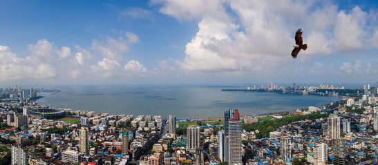 Panorama of Marine Drive, Mumbai - Most Beautiful landscape shot 