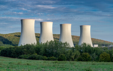 Panoramic view of Nuclear power plant. Nuclear power station. Mochovce. Slovakia.