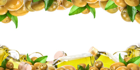 Olive oil isolated on white background