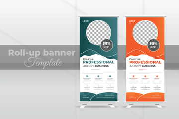 Corporate Rollup Banner Design, a modern design template for business presentation