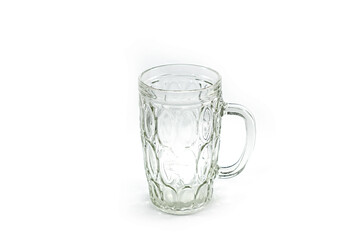 Empty clear old model transparent mug made of glass