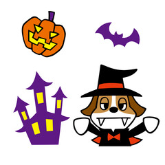 ジャックラッセルテリア犬　ハロウィンアイテムセット