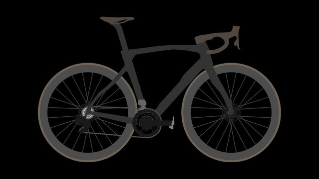 mountaain bike cycling vector, bicycle isolated on  transparent video background, Bicyclist on the abstract background, 02 gray color frame bike. 