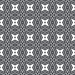 Mosaic seamless pattern. Black symmetrical