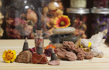 Desert Rose Rocks From Oklahoma on Meditation Table