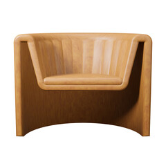 Wood modern armchair sofa wooden seat 3d rendering modern interior design for living room