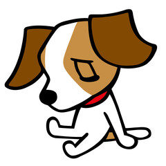 ジャックラッセルテリア犬　落ち込むポーズ