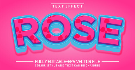Rose text editable style effect