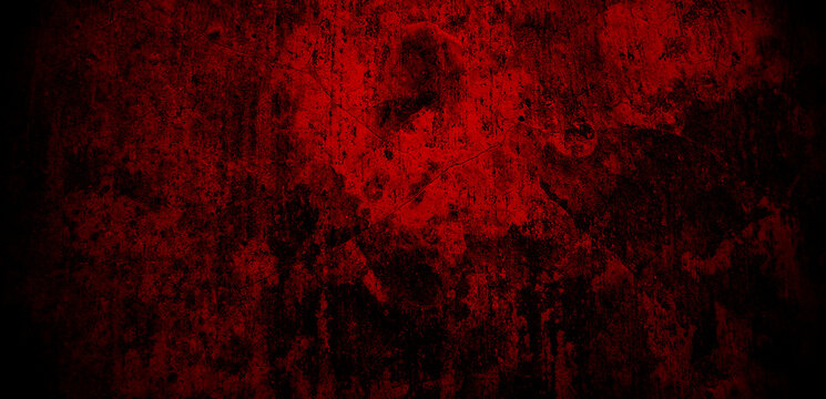 Scary elements.Black abstract texture for background.Aesthetic.Black and red grunge texture. Scary red black background