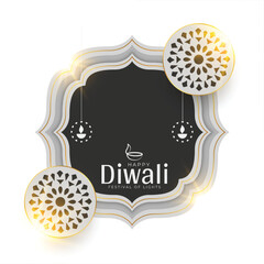 shinny shubh diwali traditional banner on indian style background