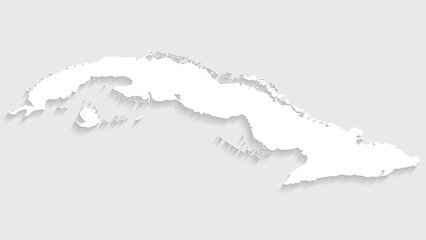 Simple white Cuba map on gray background, vector, illustration, eps 10 file