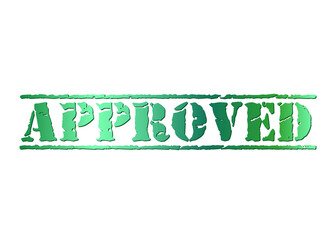 Approved stamp word.Isolated green approved seal