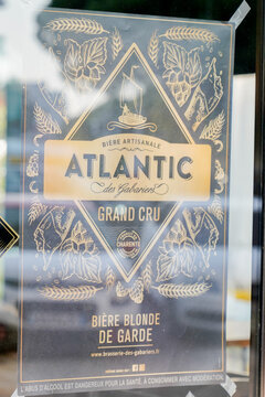 Atlantic Local Beer Pub Logo Sign And Brand Text On Bar Restaurant From Brasserie Des Gabariers