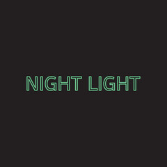 NIGHT LIGHT letter with neon light effect logo design vector
