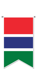 Gambia flag in soccer pennant.