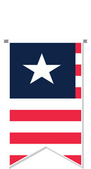 Liberia flag in soccer pennant.