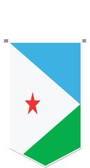 Djibouti flag in soccer pennant, various shape.