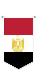 Egypt flag in soccer pennant, various shape.