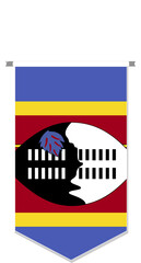 Eswatini flag in soccer pennant, various shape.