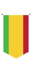 Mali flag in soccer pennant, various shape.